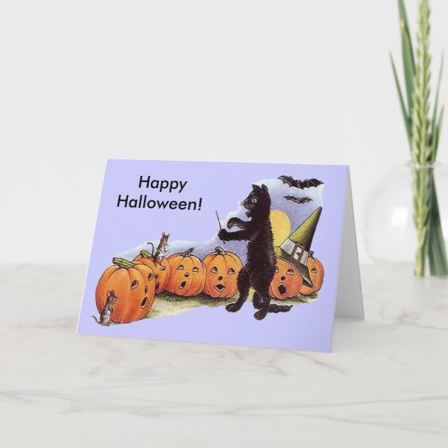 Vintage Pumpkins Singing Card (Front)
