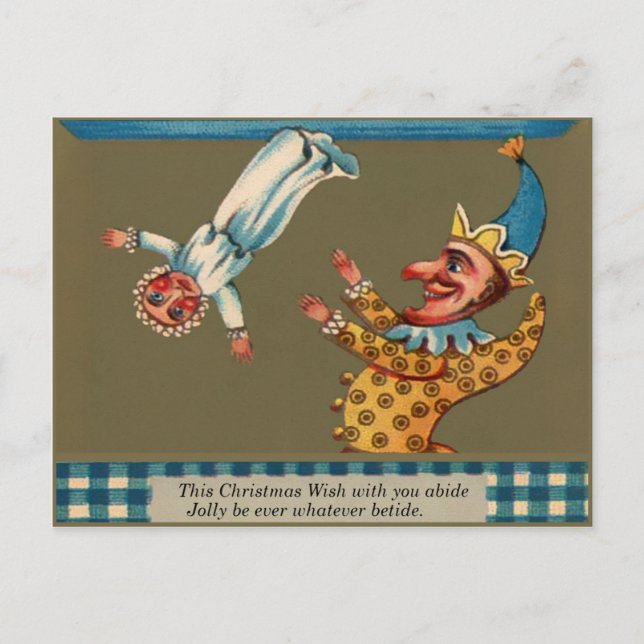 Vintage Punch and Judy Christmas Postcard (Front)
