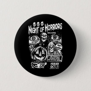 Vintage Punk Scary Night of Horrors Ghosts Spooky 6 Cm Round Badge