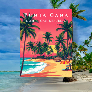 Vintage Punta Cana Dominican Republic Beach Travel Postcard