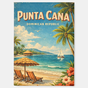 Vintage Punta Cana Dominican Republic Rustic Magnet