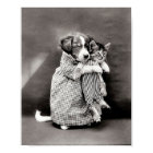 Vintage Puppy and Kitten Poster