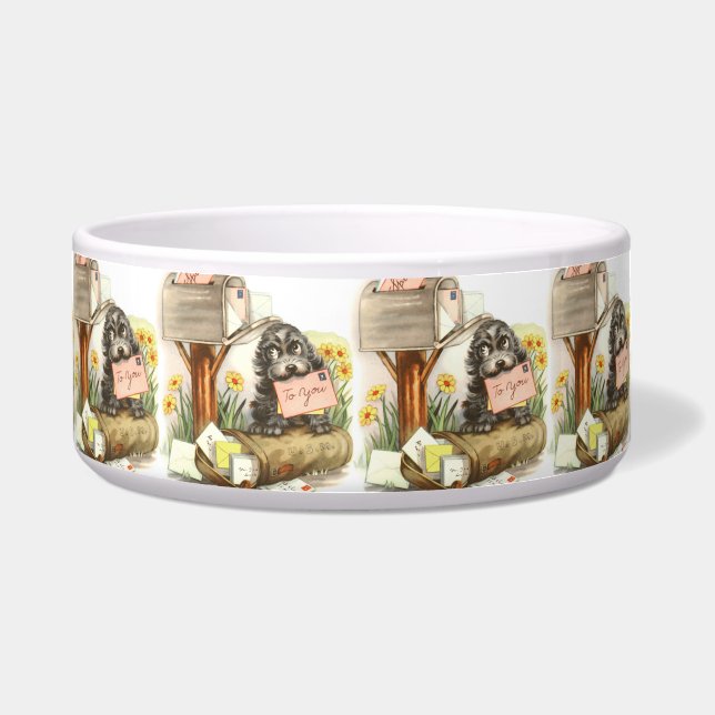 Vintage Puppy Art Mailbox Puppy (Front)