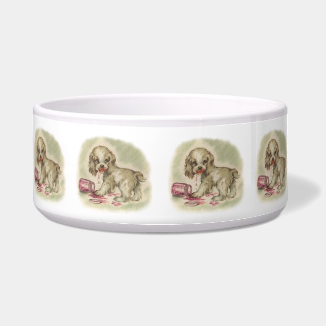 Vintage Puppy Art Puppy in Jelly Jar (Front)