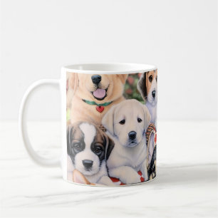 Vintage Puppy Dog Fabric Mug