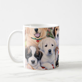 Vintage Puppy Dog Fabric Mug