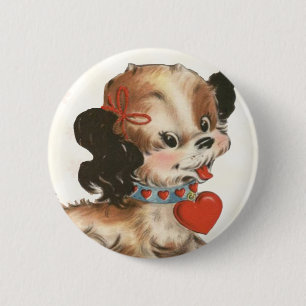 Vintage Puppy Kid's Valentine Pin