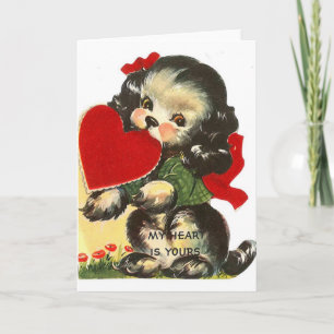 Vintage Puppy Valentine's Day Card