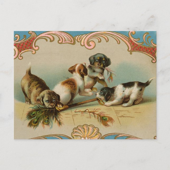 Vintage Pups Postcard (Front)