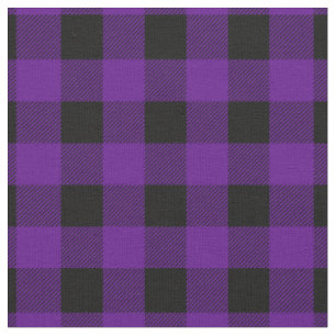 Vintage Purple and Black Buffalo Plaid Fabric