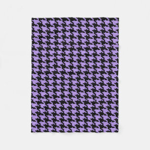 Vintage purple and black houndstooth fleece blanket