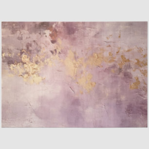 Vintage purple and mauve grunge wall gold foil tissue paper