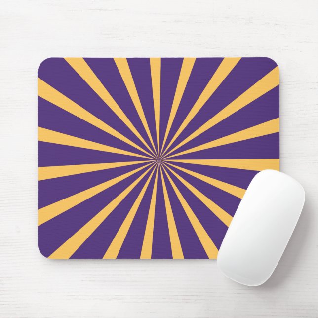 Vintage Purple and Yellow Striped Mouse Pad (With Mouse)