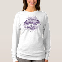 Vintage Purple Armadillo Woodblock Print