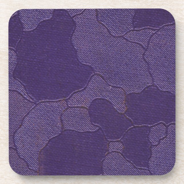 Vintage Purple Book Cover Coaster (Front)