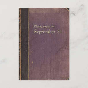 Vintage Purple Book rsvp Card