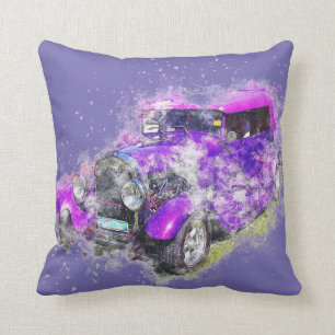 Vintage Purple Car Cushion