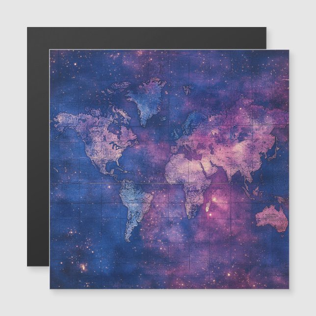 Vintage Purple Celestial World Map (10) (Front/Back)