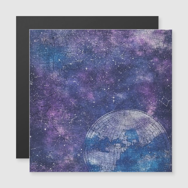 Vintage Purple Celestial World Map (12) (Front/Back)