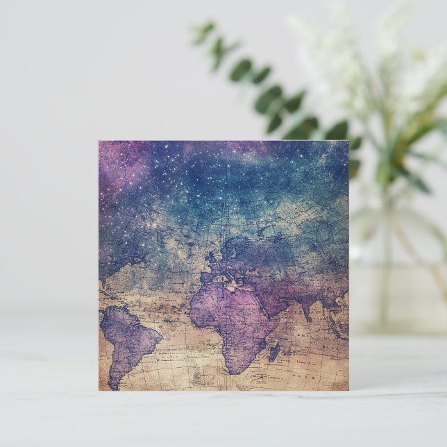 Vintage Purple Celestial World Map (13) (Standing Front)