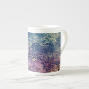 Vintage Purple Celestial World Map (13) Bone China Mug