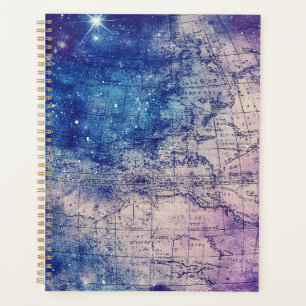 Vintage Purple Celestial World Map (14) Planner