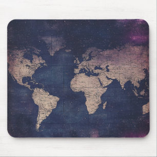 Vintage Purple Celestial World Map (5) Mouse Pad