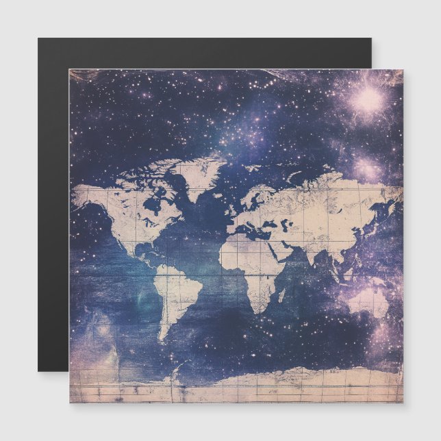 Vintage Purple Celestial World Map (8) (Front/Back)