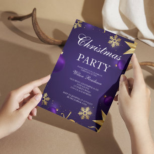 Vintage Purple christmas Invitation