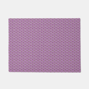 Vintage purple floral Dianthus Barbatus pattern Doormat