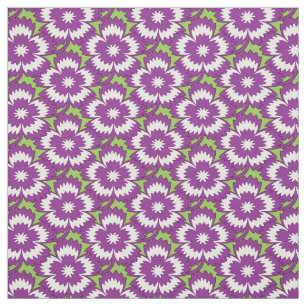 Vintage purple floral Dianthus Barbatus pattern Fabric