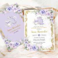 Vintage Purple Floral High Tea Party Birthday 