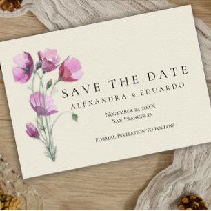Vintage Purple Floral Wedding Save The Date