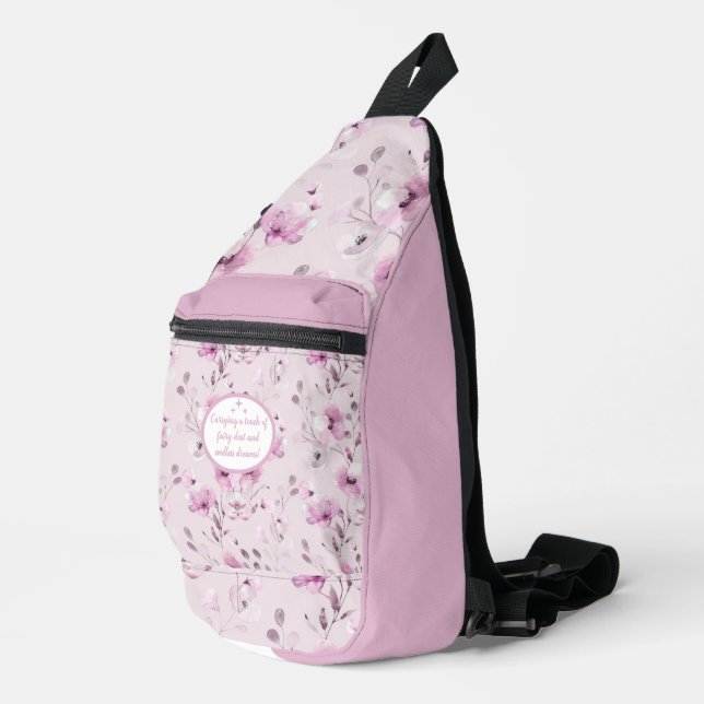 Vintage Purple Flower Pattern Sling Bag (Right Corner)