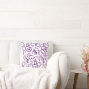 Vintage Purple Flowers Cushion