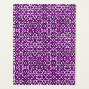 Vintage Purple Geometric Floral Pattern Planner
