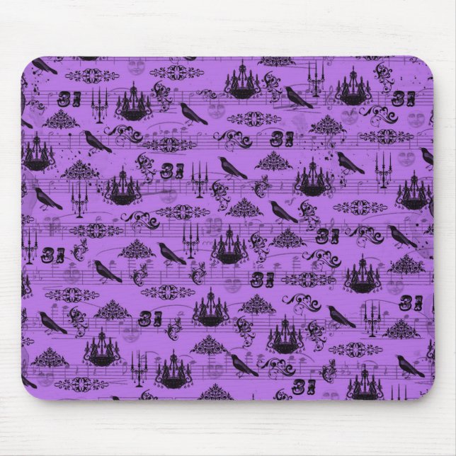 Vintage Purple Halloween Mouse Pad (Front)