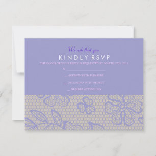 VINTAGE PURPLE LACE Bat Mitzvah Reply Card