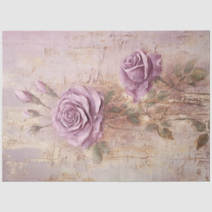 Vintage purple mauve English roses baroque style Tissue Paper