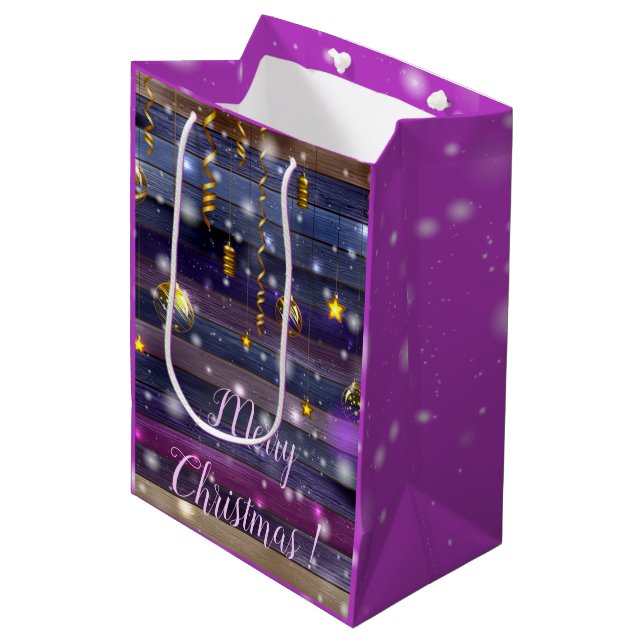 Vintage Purple Medium Gift Bag (Front Angled)