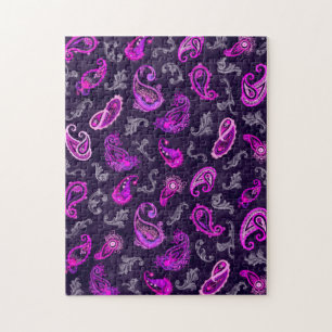 Vintage Purple Paisley Jigsaw Puzzle
