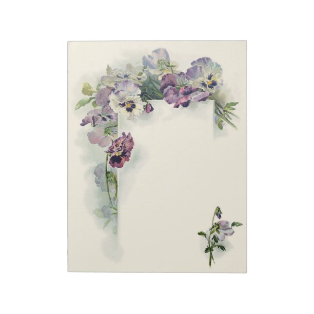 Vintage purple pansies notepad (Rotated)