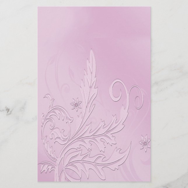 Vintage Purple Passion Floral Stationery (Front)