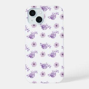 Vintage Purple Pink Flower Floral Boho iPhone 15 Case