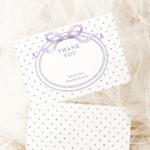 Vintage Purple Polkadot Baby Shower Thank You Card