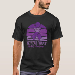 Vintage Purple Ribbon Epilepsy Awareness Costume R T-Shirt