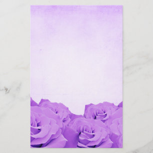 Vintage Purple Rose Stationery