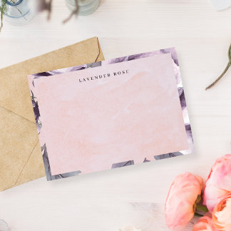 Vintage Purple Rose Watercolor Floral Card