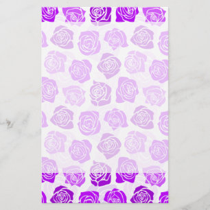 Vintage purple roses Stationery