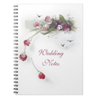 Vintage purple sweet peas notebook